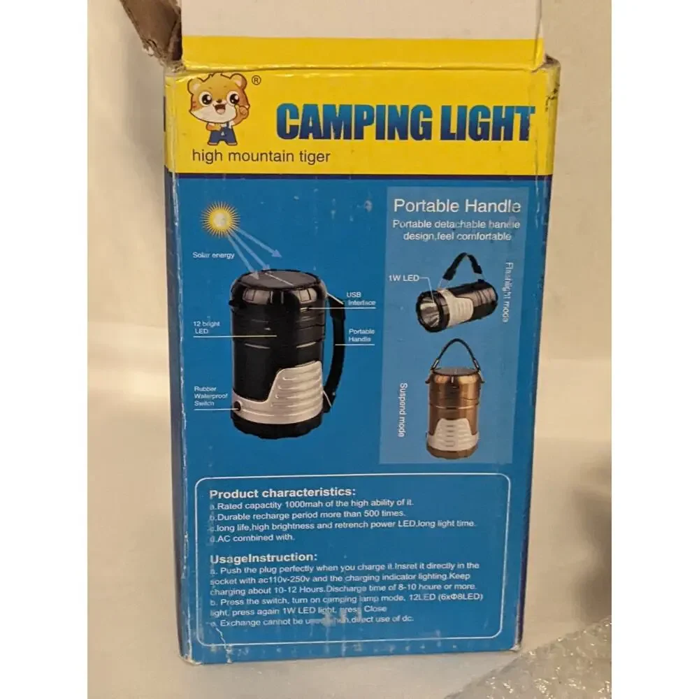 High Mountain Tiger Camping Light GSH-7088B 1W+12 LED Waterproof Switch